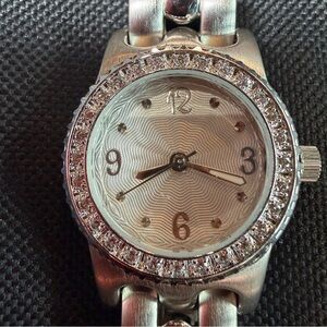 Diamonique "Comes & Goes" DQ/1171 Watch Stainless Steel ~Needs Battery~